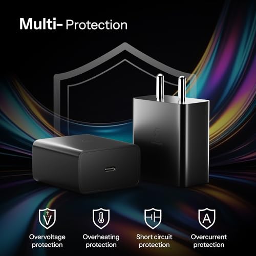 Image of AILKIN 25W GaN USB-C Superfast Charger Adapter Compatible with Samsung Galaxy S /A /M /F /Z Series-Compatible with S25 /S24 /S23 /S22 Ultra /S21 /21FE /S20 /Note /M54 /M53 5G /M33 /M23 /A34 /A54 5G /A13 & More(Black)