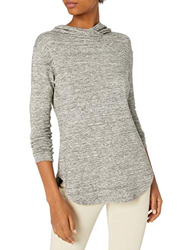 Amazon Brand - Daily Ritual Women's Supersoft Terry Long-Sleeve Hooded Pullover, Heather Grey Spacedye, X-Large