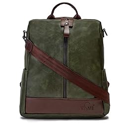 VISMIINTREND Fashion Leather Backpack Handbags Purse Bags with Shoulder Belt for Women and Girls | Travel | Back | College | Work | Gift | 13.5 Inch Laptop Bag | Rakhi Gifts for Sisters | Wife