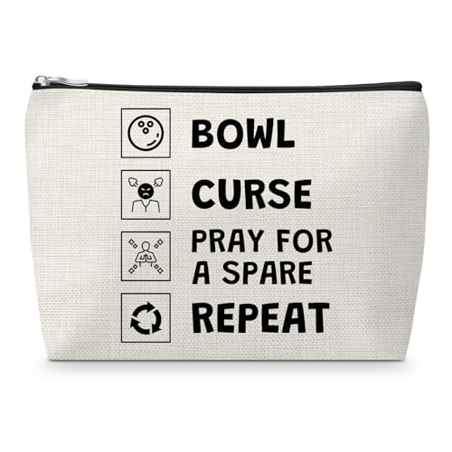 Funny Bowler Gifts Makeup Bag Bowling Player Gift Encouragement Gift for Friend Thank You Coach Gifts for Women Christmas Birthday Graduation Present for Sports Lover Sister Daughter Travel Pouch