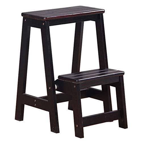 Taburete de madera de 2 etapas estable para alcanzar muebles altos 2