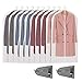 Perber Hanging Garment Bag Lightweight Clear Full Zipper Suit Bags (Set of 10) PEVA Moth-Proof Breathable Dust Cover for Closet Clothes Storage - 24'' x 48''/10 Pack