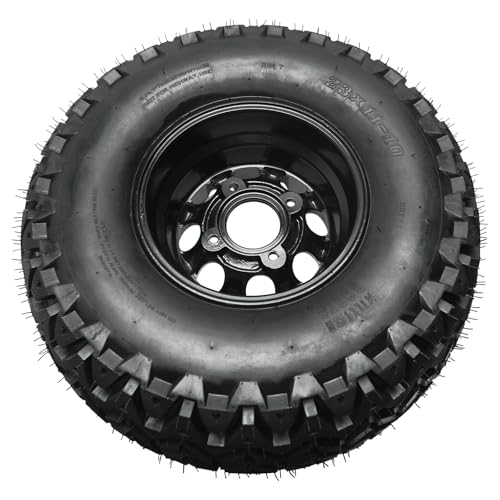 WPHMOTO 23x11x10 Tires & Wheels 23x11-10 - Aluminum Alloy Rims with Knobby Lug Tread for ATV Golf Cart UTV Go Kart Utility Off-Road Vehicles, 10\" Lawn Mowers Tires Combo - Set of 2 - Thumbnail 7