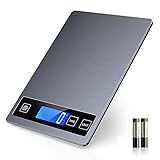 Nicewell Food Scale, 22lbs Digital Kitchen Grey Stainless Steel Scale Weight Grams and oz for Cooking Baking, 1g/0.1oz Precise Graduation,Tempered Glass