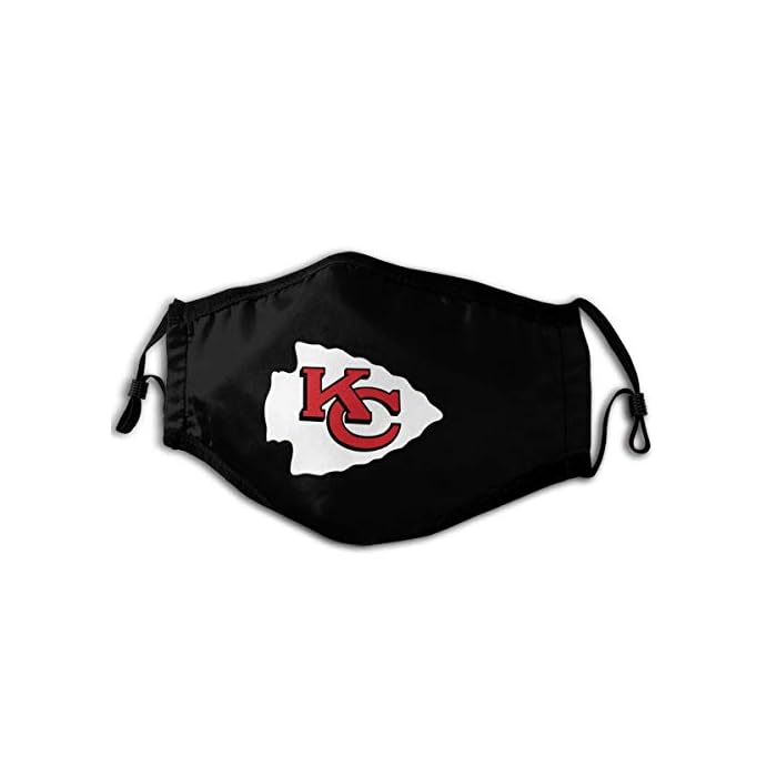 Pekivide Half Face Mask Dust-Proof Unisex Tactical Kansas City Chiefs Reusable Mouth Cover Mask Black