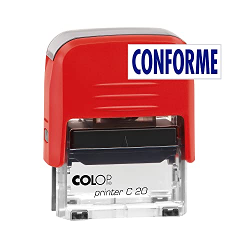 COLOP - Sello para Oficina, Empresas y Comercios con Texto CONFORME | con Tamaño de Impresión 14 x 38 cm | Incluye Una Almohadilla de Tinta E/20 en Color Azul