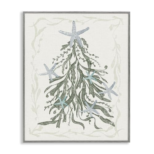 Nautical Christmas Tree Sea Life, 11 x 14 Inch Framed Giclée Print