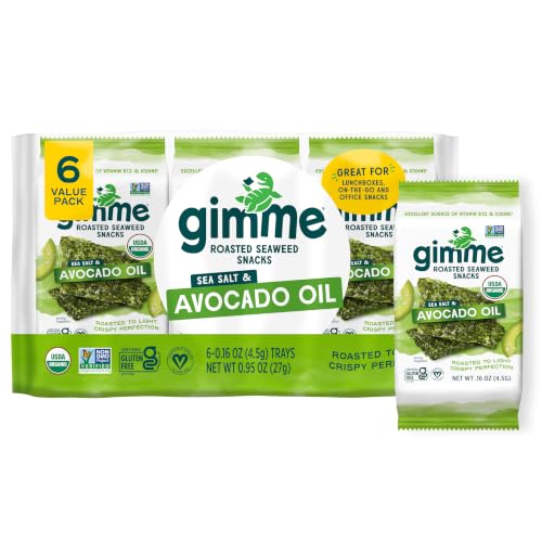 Image of Gimme 6 CT Sea Salt & Avocado Oil Organic Seaweed Snacks, 4.5g, 0.16oz