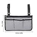 ODOMY Wheelchair Side Bag Armrest Accessories Storage Bag with Pouches Hang on Side with Bright Line Waterproof Organizer for Wheelchair Walker Pouches Walkers Electric Scooters Mobile Chairs (Gray)