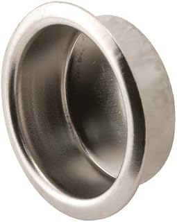 Slide-Co 164423 Closet Door Finger Pull, 3/4-Inch, Solid Brass, Satin Nickel,(Pack of 4)