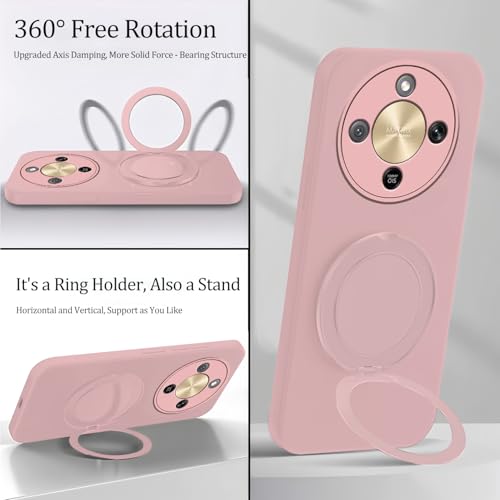 Anlalish Silicone Case for Honor Magic 8 Lite with Stand, Magnetic Phone Case for Honor Magic 8 Lite with Wrist Strap Lanyard (Pink) by Anlalish - Used condition - Image 7