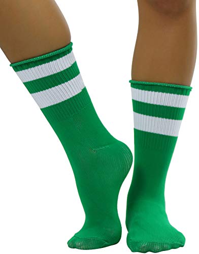 Image of ToBeInStyle Women's Acrylic Ankle Hi With Double Stripe Top Crew Fun Athletic Socks