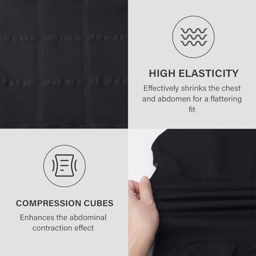 Casey Kevin Men's Slimming Vest Body Shaper Compression Tank Top Shapewear Abdomen Belly Tummy Control Vest Top Shirts Undershirts, Black, L - Image 3