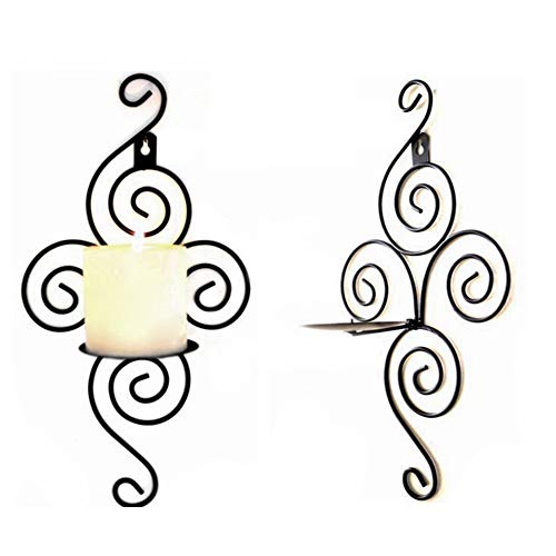 Hoocozi Wall Candle Sconces,Set Of 2 Elegant Swirling Iron Hanging Wall Mounted Decorative Candle Holder For Home Decorations, Weddings, Events #TOP29