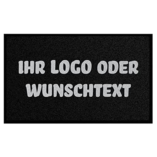 WohnDirect Fußmatte selbst gestalten I Geschenk mit ihrem Namen/Bild/Logo I große Auswahl, (60x85cm Schwarz)