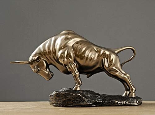 SDBRKYH Desktop Home Decoration, Cow Statue Highland Bull Sculpture Ornament Living Room Bedroom Study Decoration 13.5 * 21.5 * 37.5cm