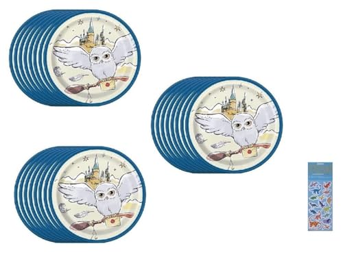 Unique Harry Potter Birthday Party Supplies Bundle Pack includes Dessert Cake Paper Plates - 24 Plates