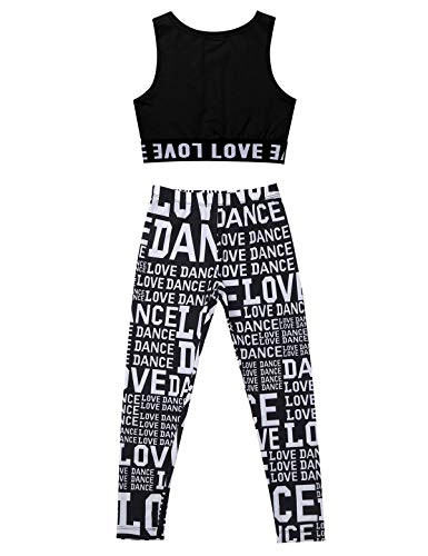 Qinciao Kids Girls Gym Sports Outfits Workout Active Dance Wear Sleeveless Bra Tank Tops With Legging Sets Tracksuits Black 7-8 #TOP1
