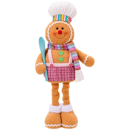 Pain d'épice en peluche déco Noël extensible pour vacances et fête