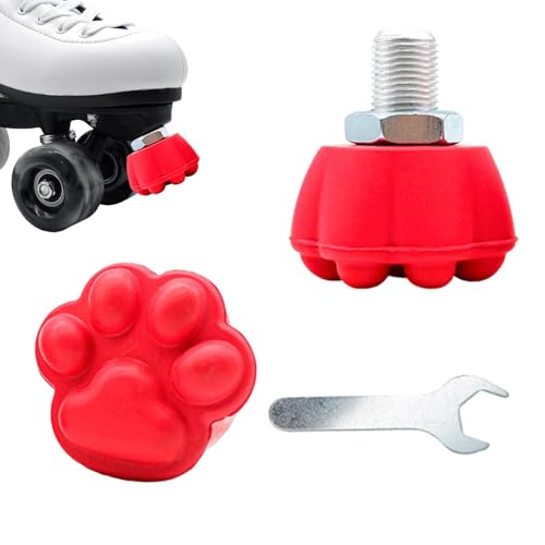 Couper para patines de ruedas, tope de dedo para cuatriciclos - 2 topes de punta con llave para patines, topes para patines, topes de bloque, piezas de repuesto ajustables para exteriores en