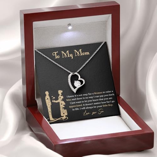 Meaningful Gift to Mom from Son – I Love You Necklace, Sentimental Birthday Gift for Mom from Son, Unique Moms Birthday Gift Ideas3