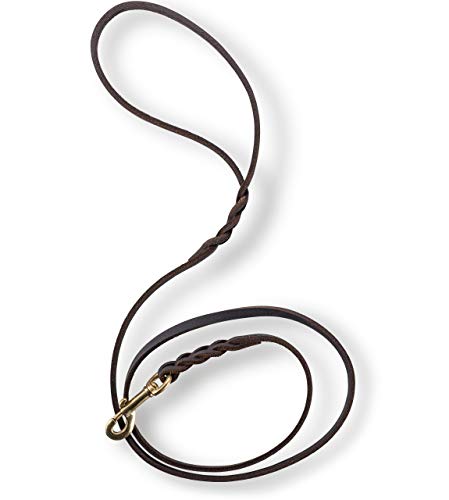 Leder Hundeleine Charlote Echtleder geflochten - Hunde Lederleine mit Karabine Hunde Leine Charlotte (1,50 m)