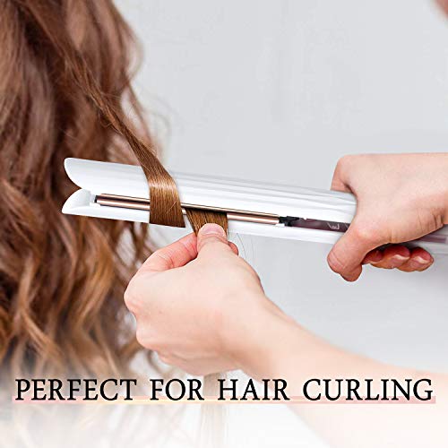MOCREO Hair Flat Iron, 2 in 1 Straightening Iron and Curling Iron, Nano Titanium Straightener for Hair Professional, Flat Iron-Straightening-Curling-Iron-Straightener (White)