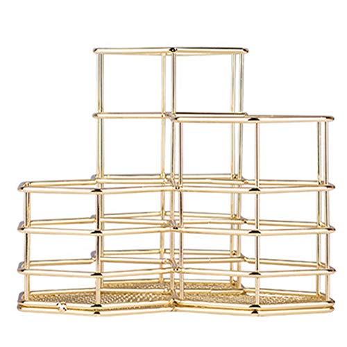 Dorakitten Pen Wire Holder Hexagon Metal Pencil Cup Holder Desk Pen