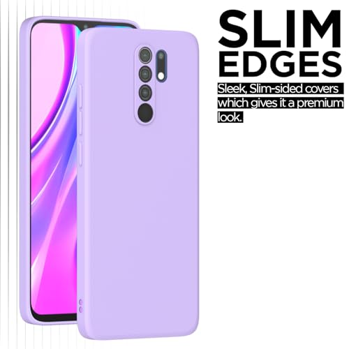 Image of Outlouders Back Cover for Redmi 9 Prime /Poco M2 | Camera Protection | Durable Soft Matte Silicone Bumper Case (Purple)