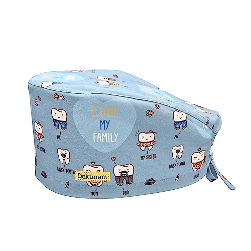 Image of Hats for Women and Mens Caps with Sweatband Adjustable Tie Back Working Cap Cotton One Size Unisex Skull Cap Cute Cat Print