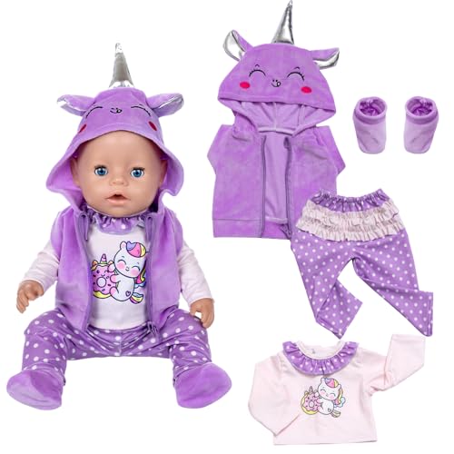 LYPPUL Puppenkleidung für 36-45cm Puppen, Kleidung Outfits für Baby...