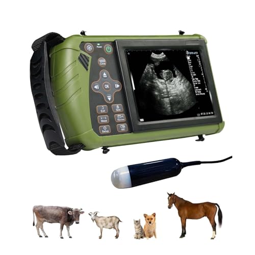 Ecógrafo Veterinario Portátil,Escáner Ecográfico B De Alta Definición Con Sonda Mecánica Impermeable,Detector De Embarazo Recargable Para Cerdos,Cabras,Ovejas, Perros Y Ganado De Granja
