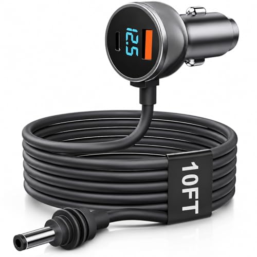 Starlink Mini Cable, 3 in 1 Starlink Mini Car Charger 12V-24V DC Power Cable Cigarette Lighter Adapter with Digital Display, PD 30W + USB-A 30W + DC 72W Car Power Supply for Trucks RVs Boats(10FT)