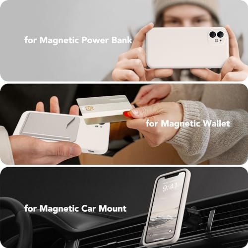 Image of Magnetic for iPhone 11 Phone Case Silicone, Compatible with MagSafe, [Full Camera Protection][Screen Protector] Slim Shockproof Protective Case for iPhone 11 6.1 inch, Stone