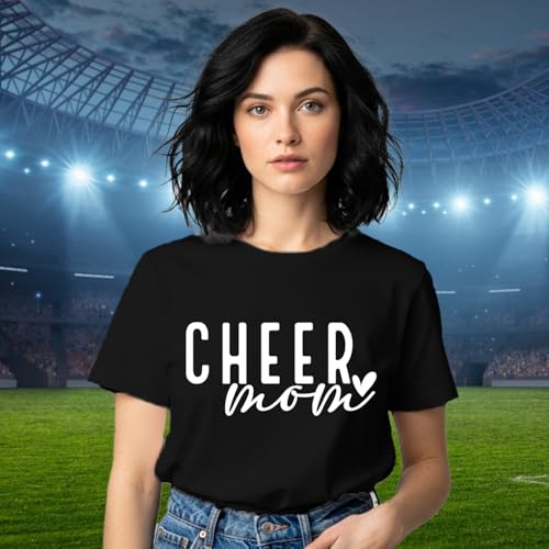 Cheer Mom Shirt for Women Game Day Mama Tshirt Mama Cheerleading Tee Tops4