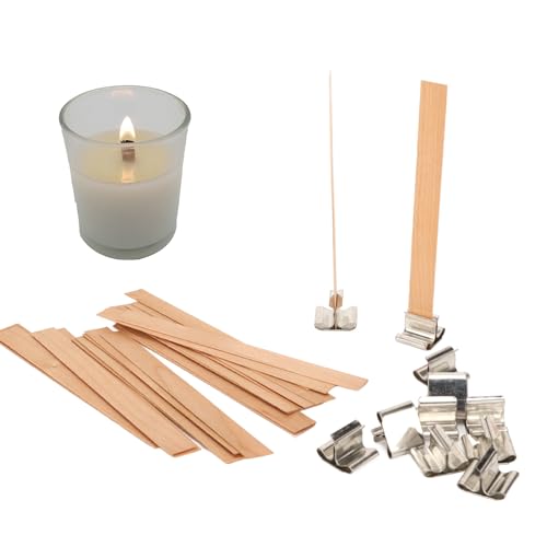 Reviews de Mechas - los más vendidos. 45 33 mechas de madera para velas, artesanales, degradables, ecológicas, sin humo, con base para hacer velas