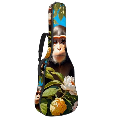Sac pour guitare étanche à motif singe mignon pour vos cours et trajets en ville