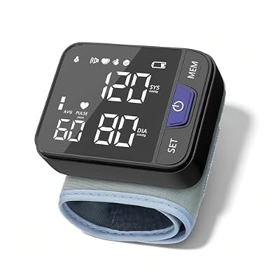 Curenoxium Wrist Blood Pressure Monitor - Automatic Digital BP Machine with Voice Broadcast, Dual User 240 Sets Memory, Large LCD Display, One-Button Operation, Portable Carrying Case for Home Use