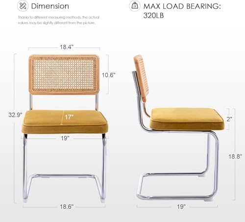 image for Zesthouse Mid Century Modern Dining Chairs Set of 2, Velvet Accent Cha