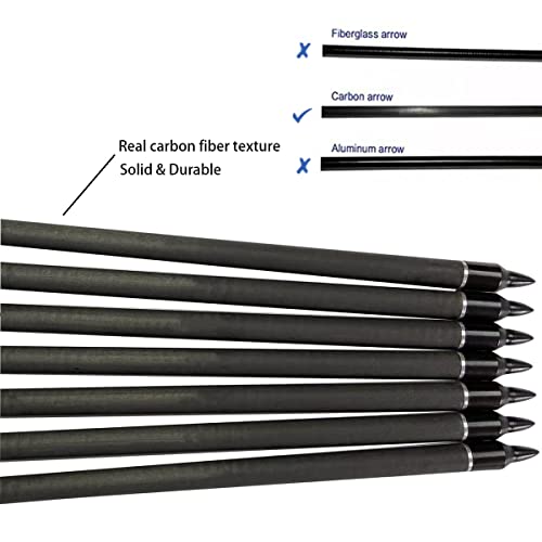Zhao.fu 29 Inch Carbon Arrow Practice Hunting Arrows Spine 400 With Removable Tips For Archery Compound & Recurve & Traditional Bow (12 Pcs) #TOP4