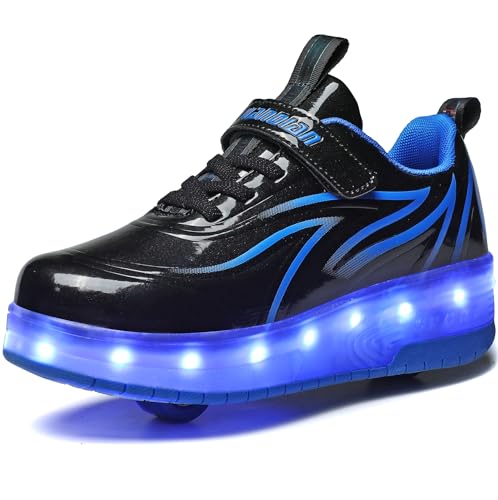 Image of HHSTS Kids Shoes - New Upgraded with Wheels LED Light Color Shoes Shiny Roller Skates Skate Shoes Simple Kids Gifts Boys Girls The Best Gift for Party Birthday Christmas Day