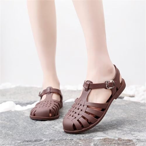 Image of Hee grand Crystal Jelly Heel Sandals for Women Summer Beach Jelly Shoes