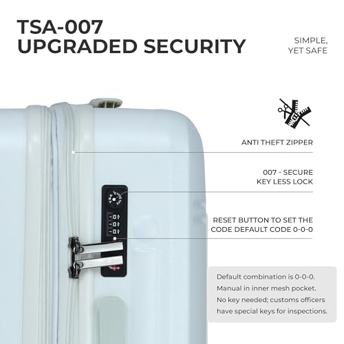 Image of Verage Luxe Romero Set of 2 (M+L) Polycarbonate Hard Shell Luggage with TSA Lock, Lightweight Trolley Suitcase with Double Spinner Wheels, 5-Year International Warranty (24 /28,White)