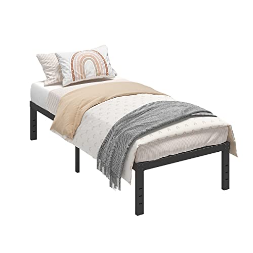 Woozuro Twin Bed Frames, 12 Inch Heavy Duty Metal Platform Bed Frame No Box Spring Needed, Reinforced Steel Slats Support Mattress Foundation, Easy Assembly, Noise Free, Black #TOP7