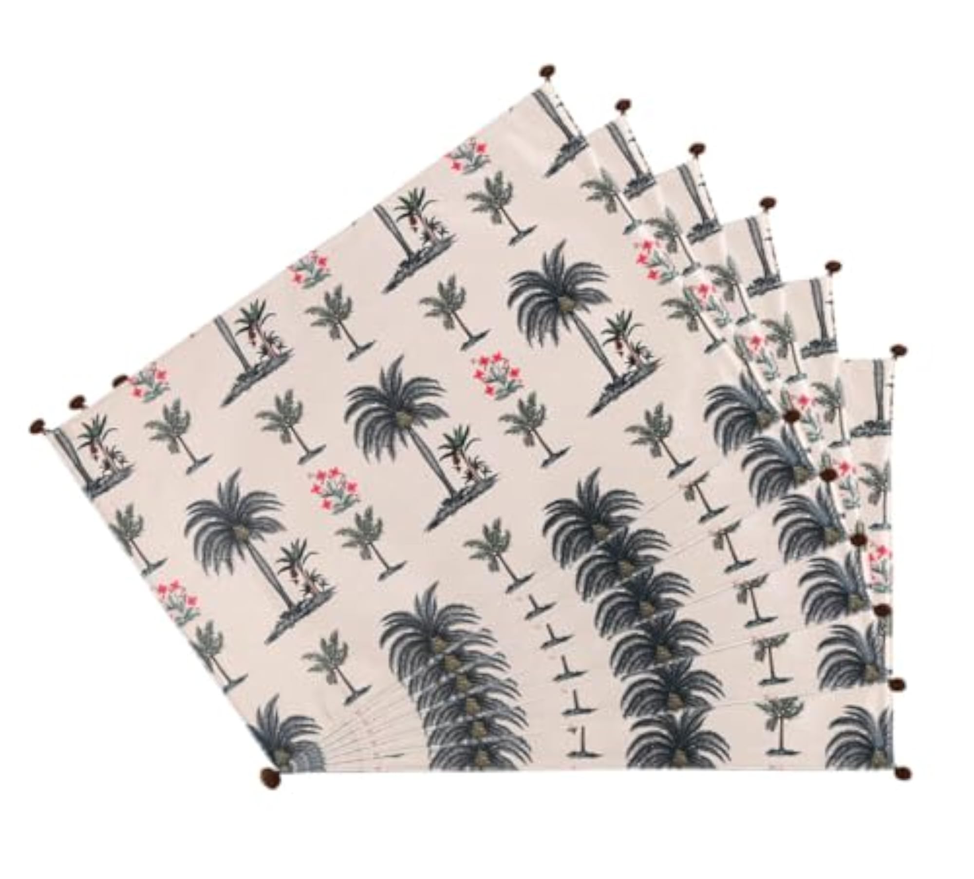 Chevron Palms Micro Velvet Table Mats Set of 6