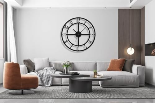 Image of Morden Metal Wall Clock for Living Room, Bedroom, Office, Kitchen, Stylish Wall Clock for Home and Hall, Designer Big Size Modern (DA-23, 60 CM)