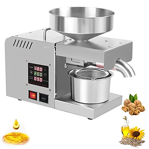 TAISK Automatic Hot/Cold Oil Press Machine Stainless Steel Oil Extruder with LCD Display for Oil Peanuts Sesame Sunflower Kernels Nuts Domestic and Commercial