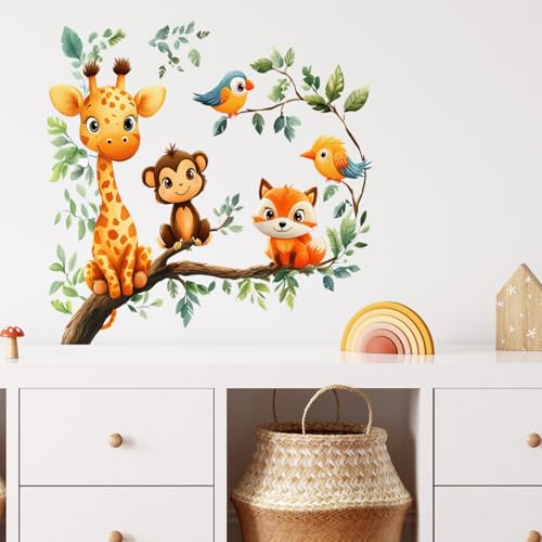 Vinilos decorativos animales adorables acuarela para niños miniatura 4