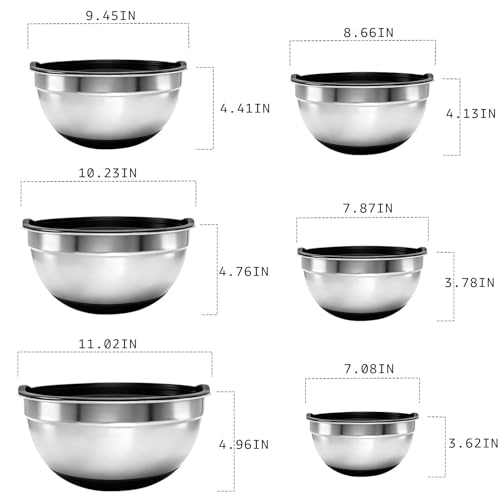 Set de 6 tazones mezcladores con tapa, acero inoxidable miniatura 2