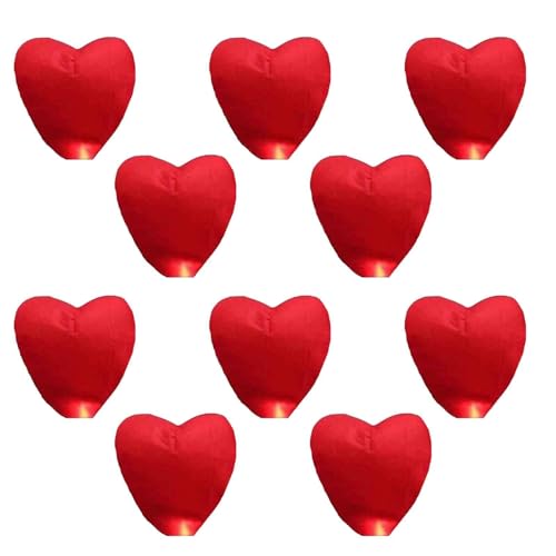 LVYUDS Linternas Chinas Del Cielo Ignífugos Seguros Farolillos Voladores Color Aleatorio Para Principiantes Fiestas Bodas Ambiente Accesorios(Heart-shaped - 20pcs)